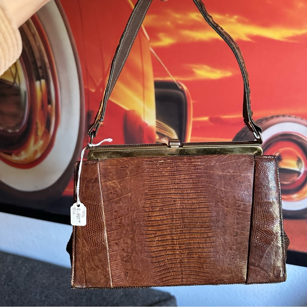 Vintage alligator top handle bag MCM retro - Picture 4 of 9